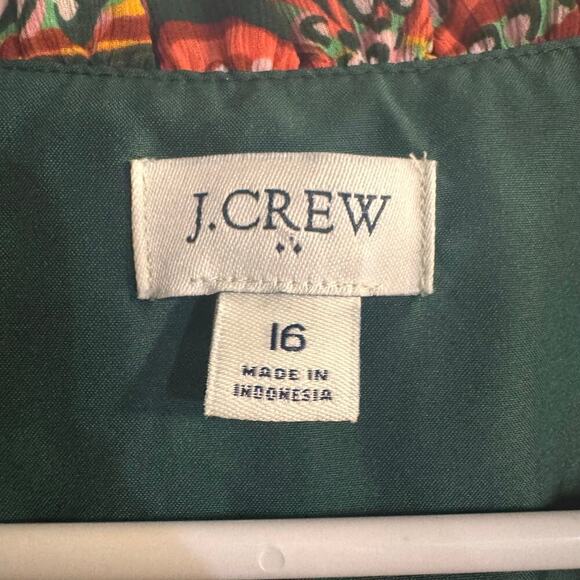 J.Crew Factory Ruffl V-neck Spring Mini Dress Lined Sz 16 Bloggers Favorite - Picture 7 of 8